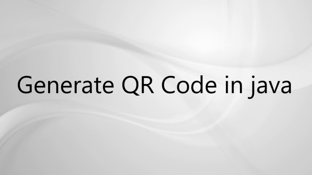Generate QR Code in java