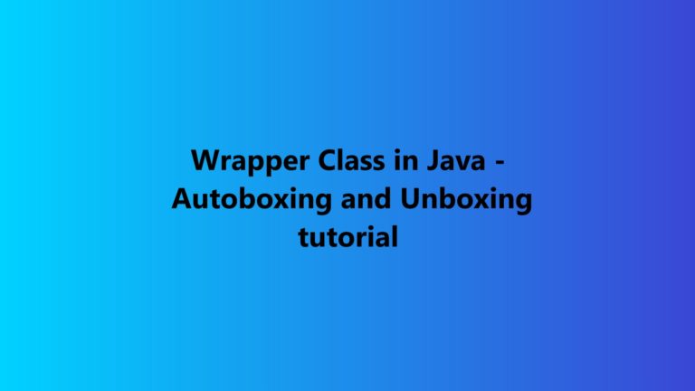 wrapper class in java