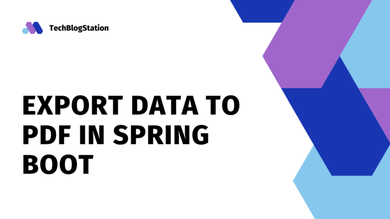 Export Data to PDF in Spring Boot